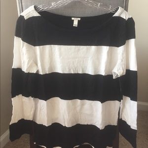 Cute, striped J Crew 3/4 length light sweater