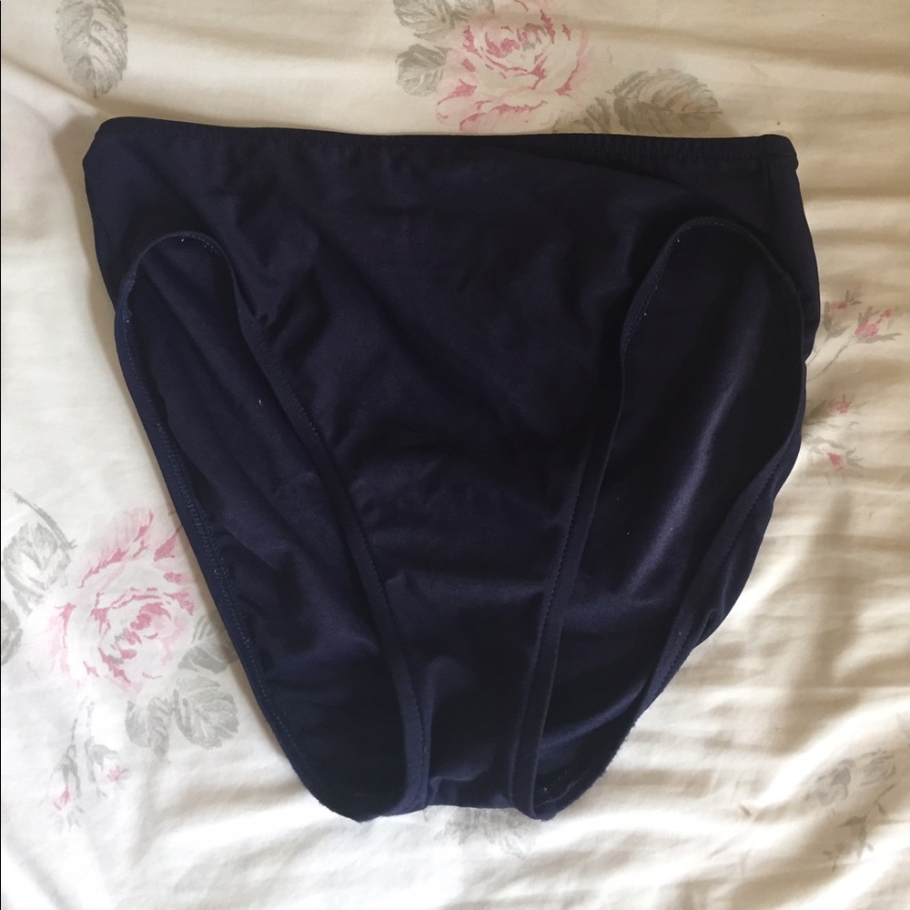 Blue high waisted bikini bottoms