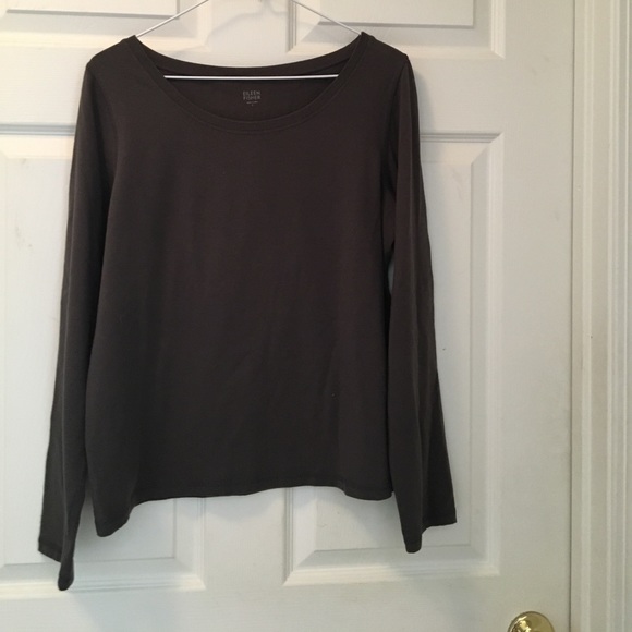 Eileen Fisher Dark Gray Long Sleeve Knit Top, 12 - Picture 1 of 2