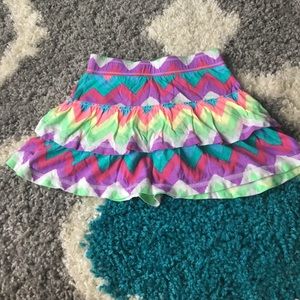 colorful ruffle skort