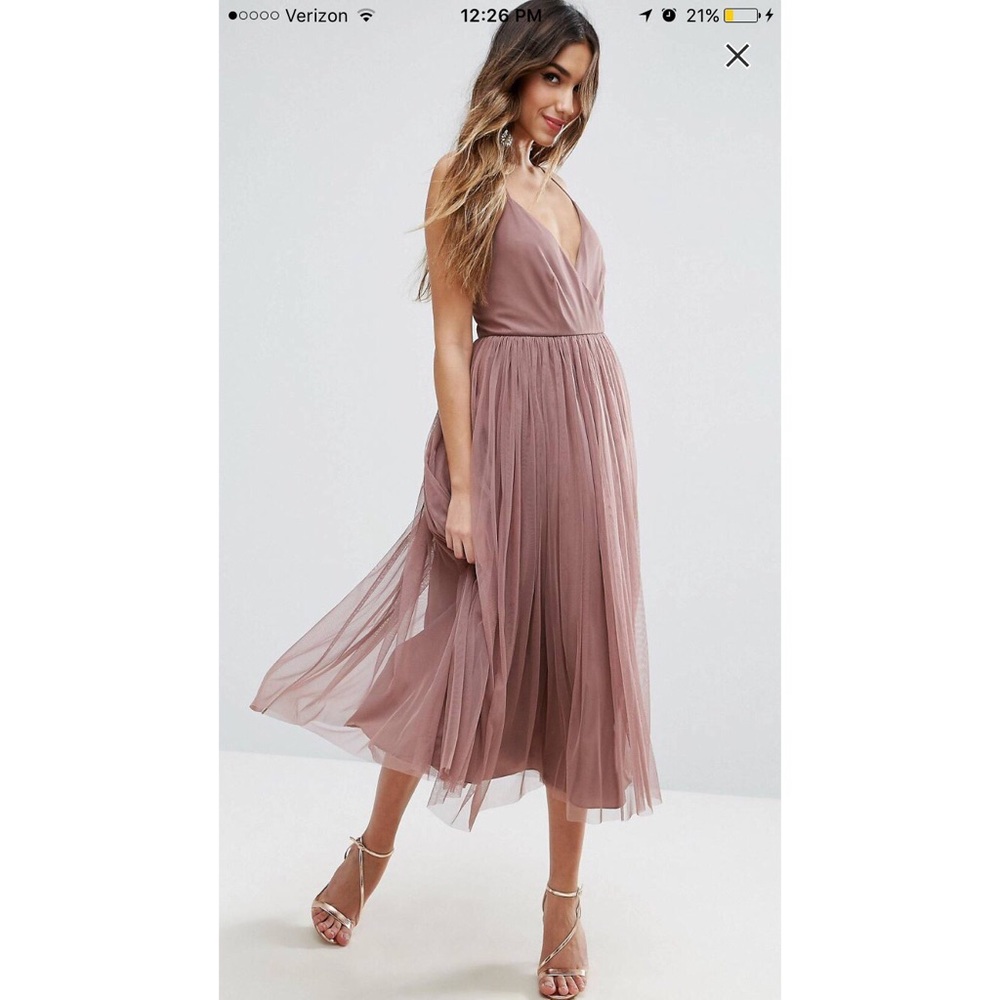 Pinny Extreme Tulle Mesh Midi Dress
