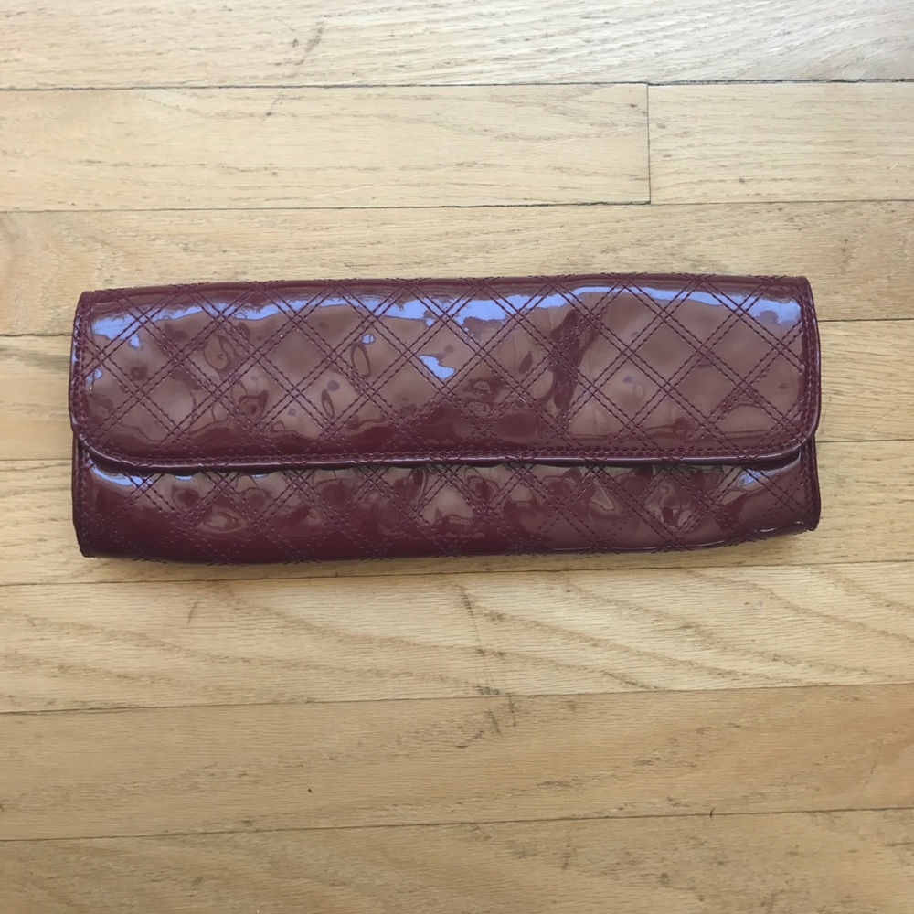 GAP Burgundy patent leather clutch