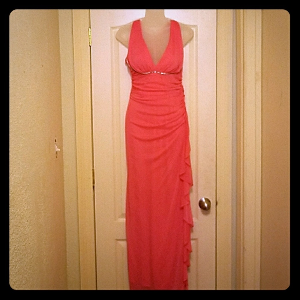 Formal pink evening gown
