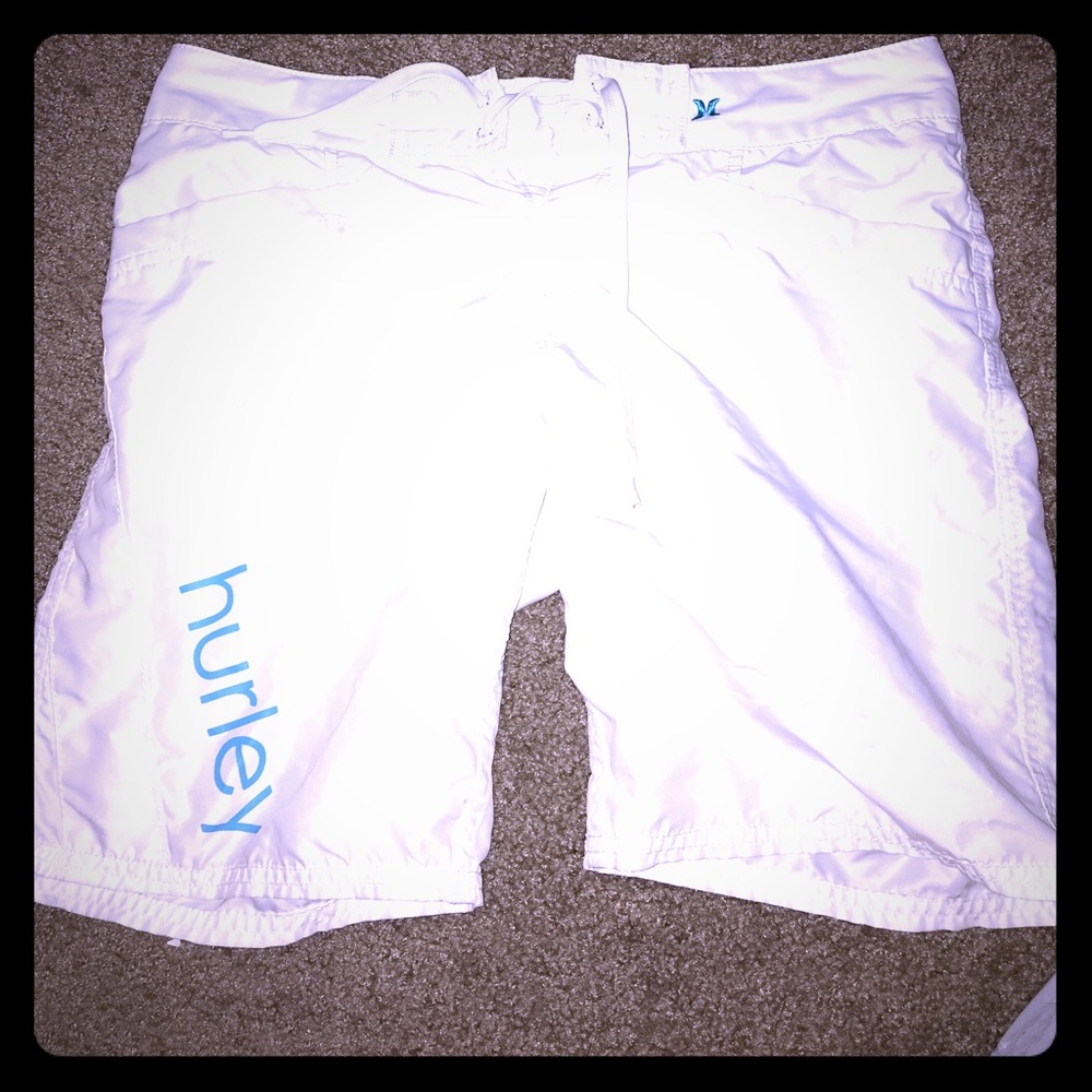 White Hurley Girls Swim Shorts