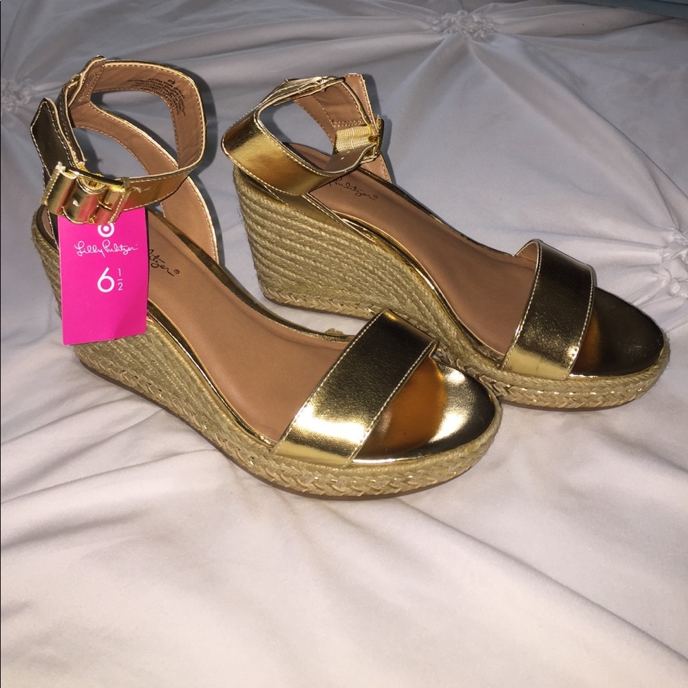 Lilly Pulitzer for Target gold wedge espadrilles