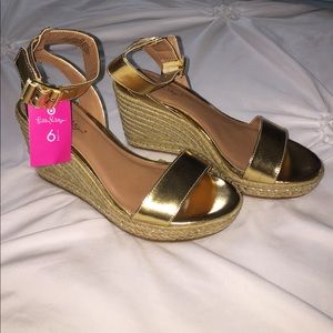 Lilly Pulitzer for Target gold wedge espadrilles
