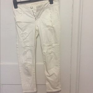 Cropped white jeans