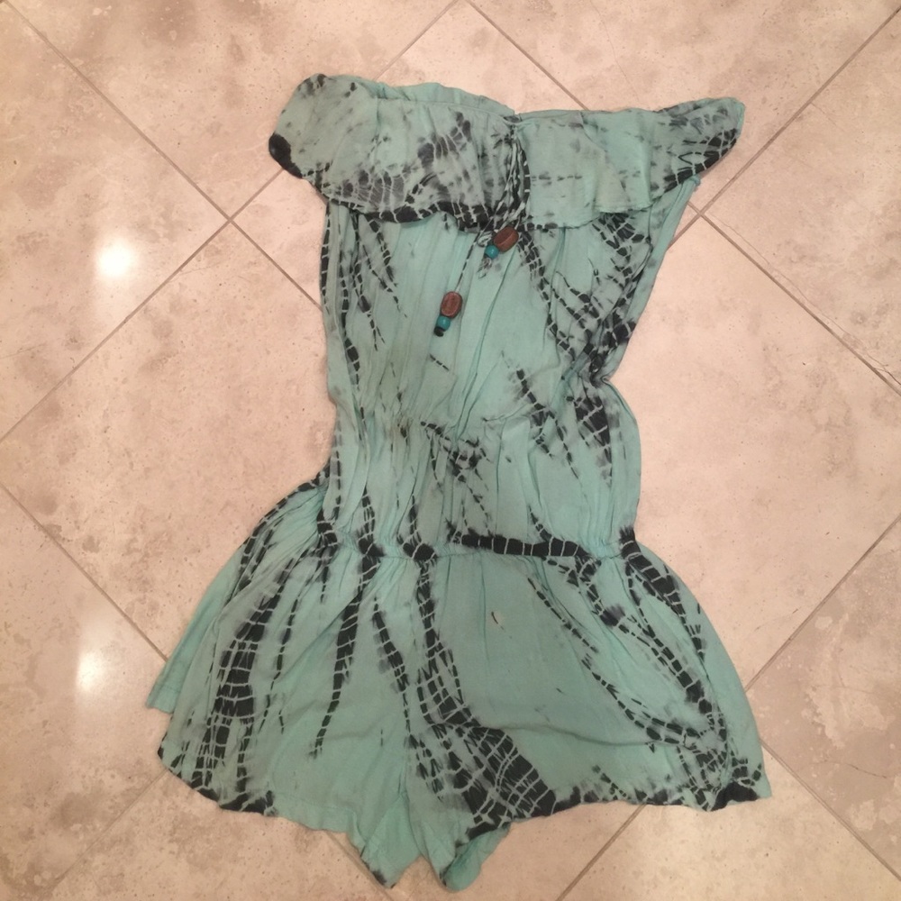 Turquoise Print Arden B Romper