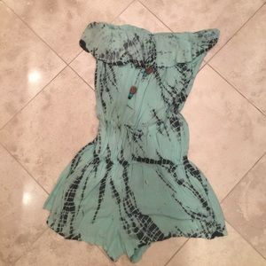 Turquoise Print Arden B Romper