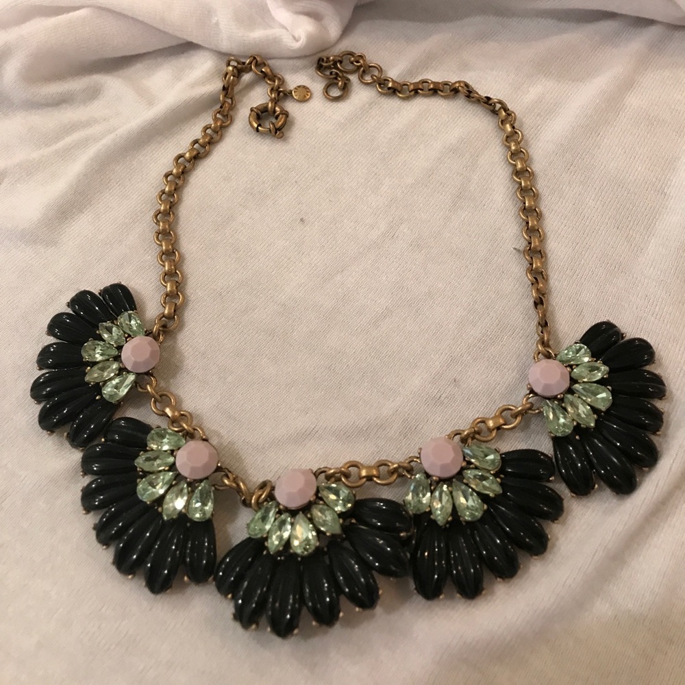 JCrew fan necklace with crystals