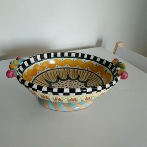 Mackenzie Child's Odd Fellows Large Footed Dish