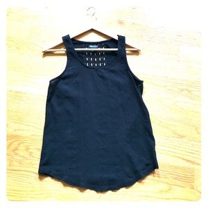Lucky Brand Black Crochet Tank Top
