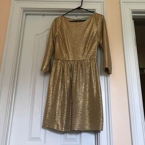 Gold Metallic Party Dress