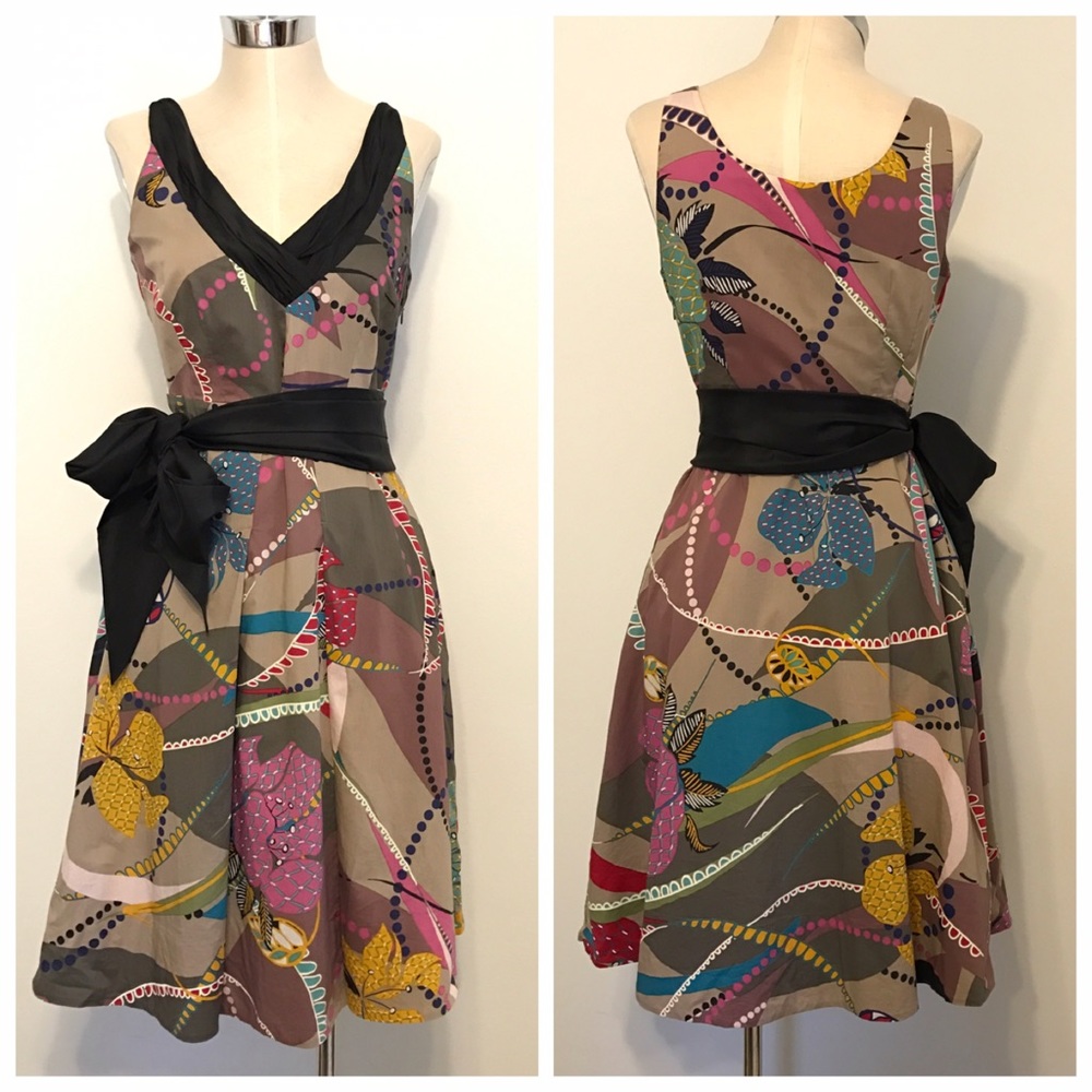 Anthropologie v-neck fit and flare dress