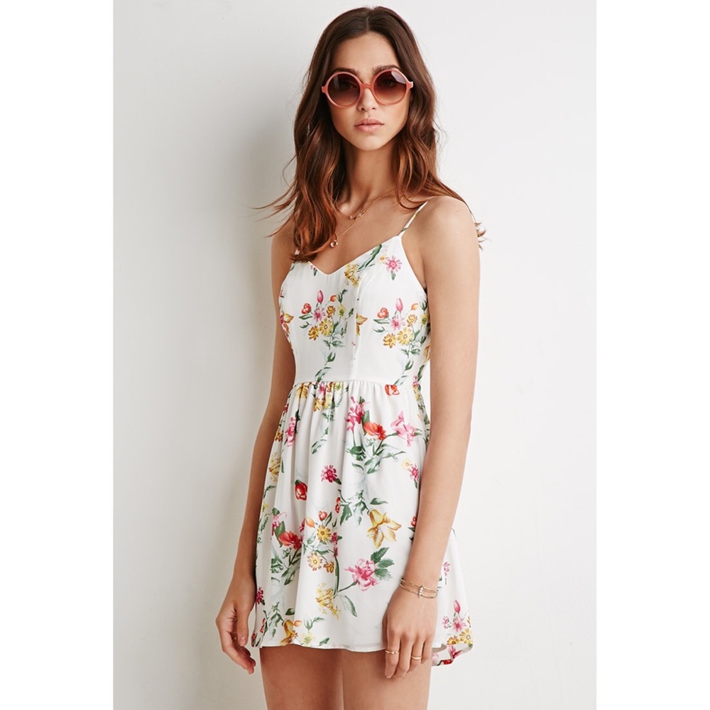 Forever 21 White Floral Dress