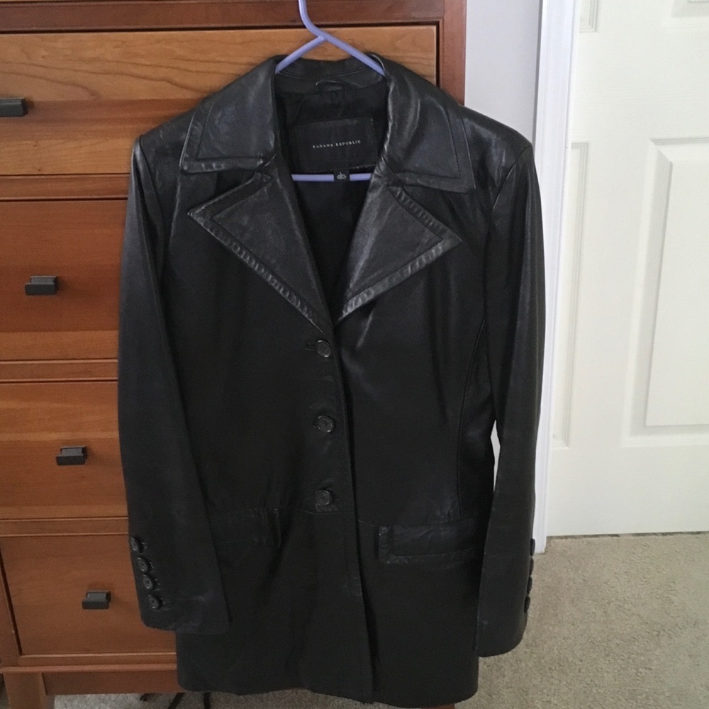 Banana Republic Leather Car Coat Jacket