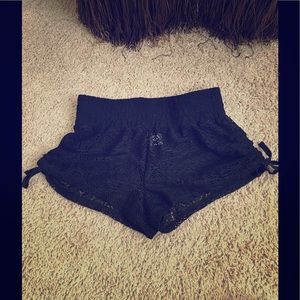 Black lace shorts