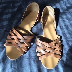 Asos leather slip on sandals!