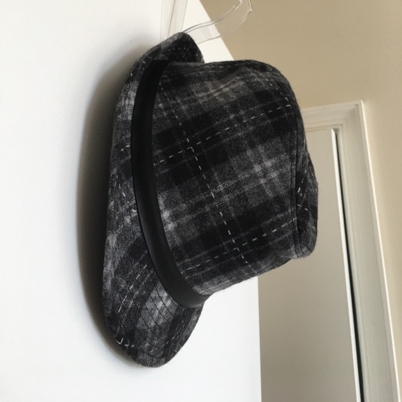 Jendi Gray Wool Plaid Pattern 57 cm Hat - Picture 4 of 7