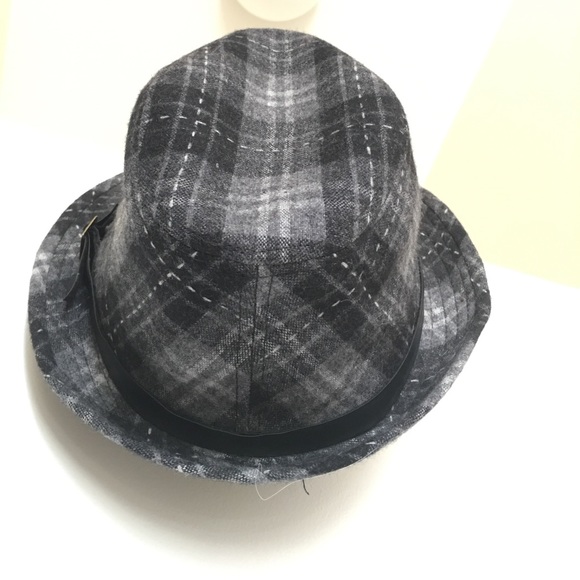 Jendi Gray Wool Plaid Pattern 57 cm Hat - Picture 5 of 7