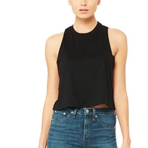 racerback cropped tank top - brand new black crop