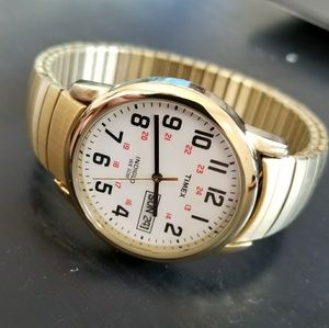 Golden Timex watch with backlight