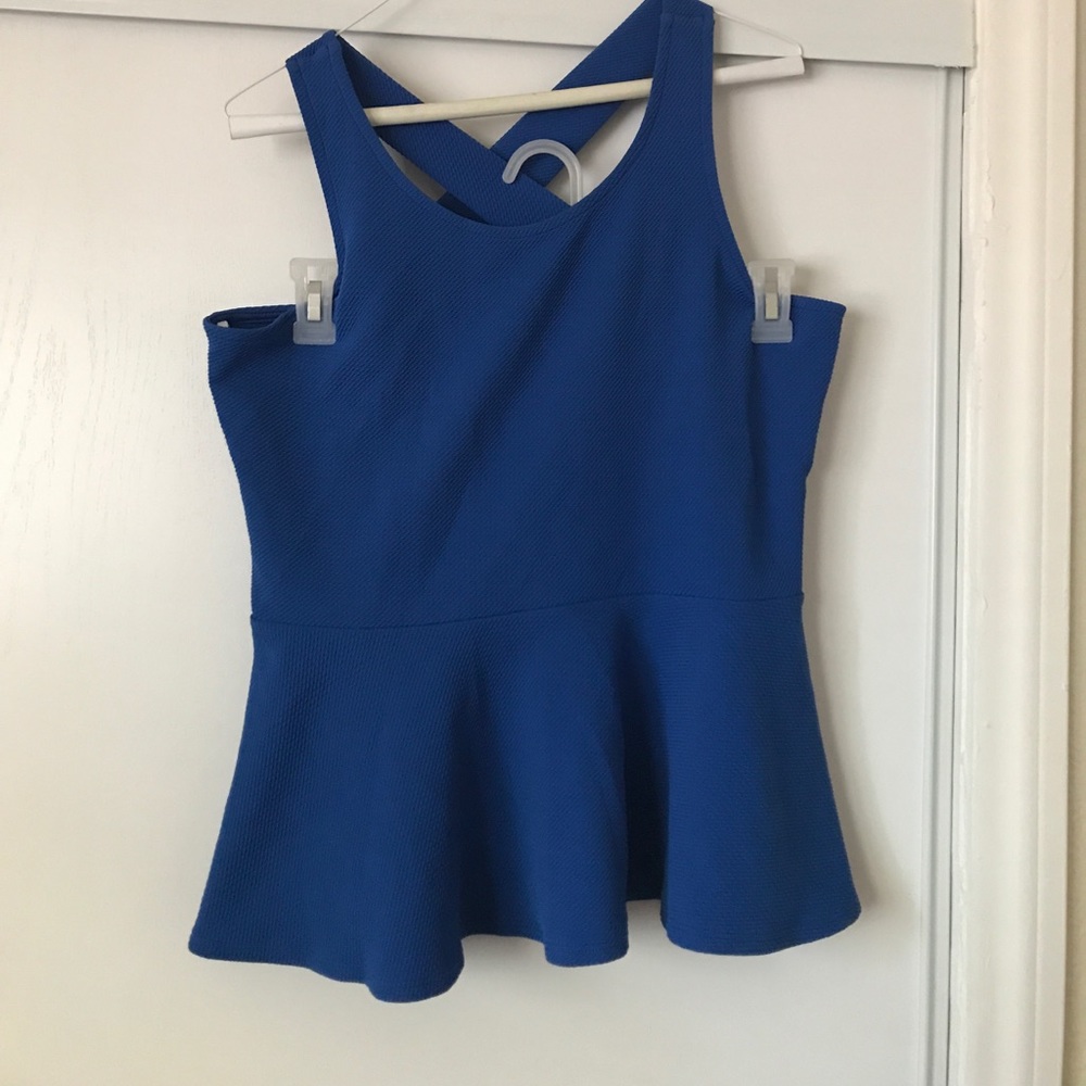 Blue Peplum Top