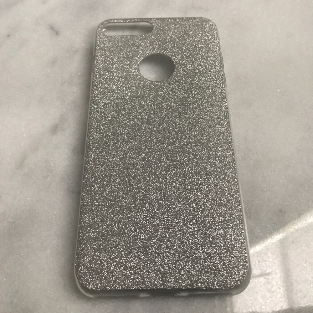 🆕 IPhone 7 plus silver glitter phone case