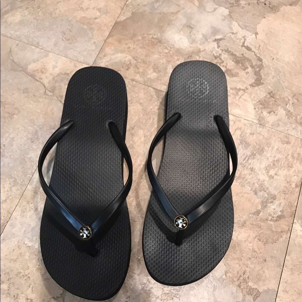 Tory Burch wedge flip flops
