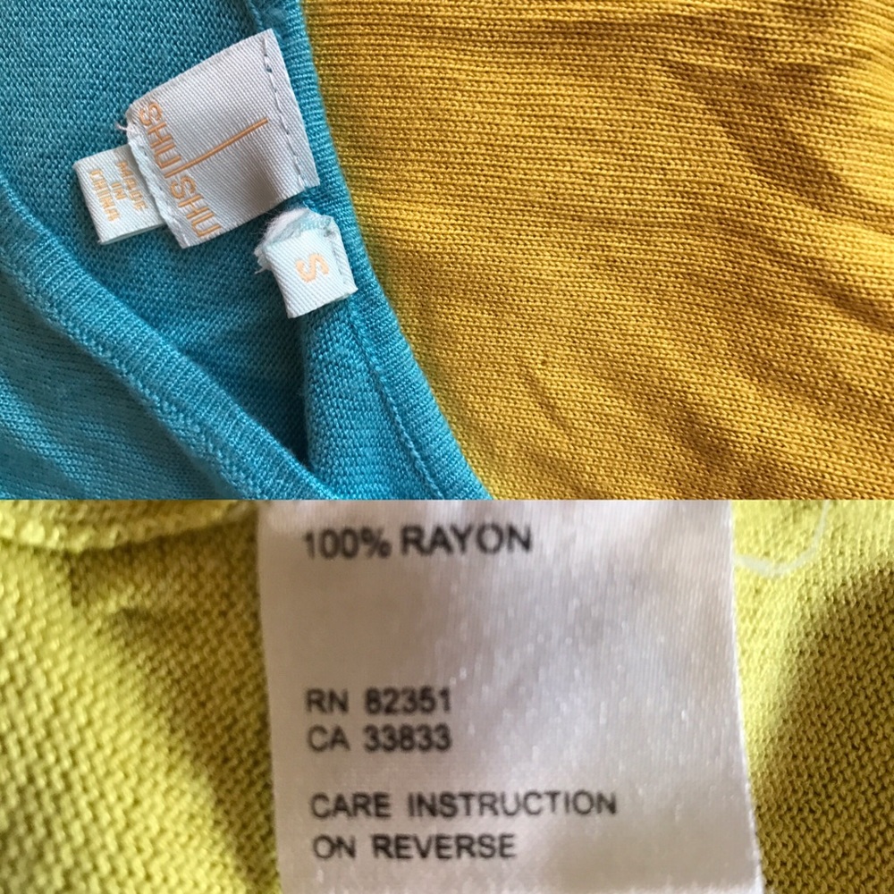 Shu Shu Color Block Lime Navajo Rayon Dress - Picture 3 of 3