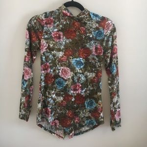 Velvet flowers long sleeve body