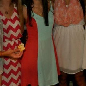 Turquoise and Coral Sundress