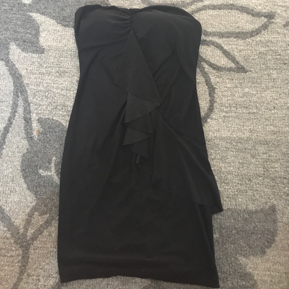 Black strapless dress