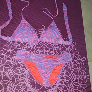 Victoria's Secret Coral and purple print suit