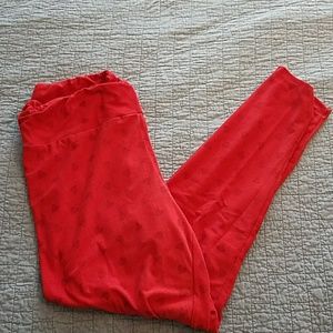Lularoe red heart leggings TC