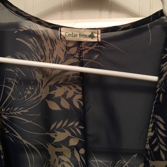 Sheer Blue and Tan top by Cedar Tree🌲Size medium - Picture 2 of 5