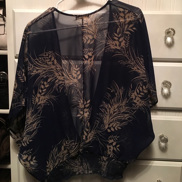 Sheer Blue and Tan top by Cedar Tree🌲Size medium - Picture 5 of 5
