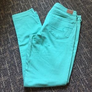 Mint Green AE Stretch Skinny Jeans