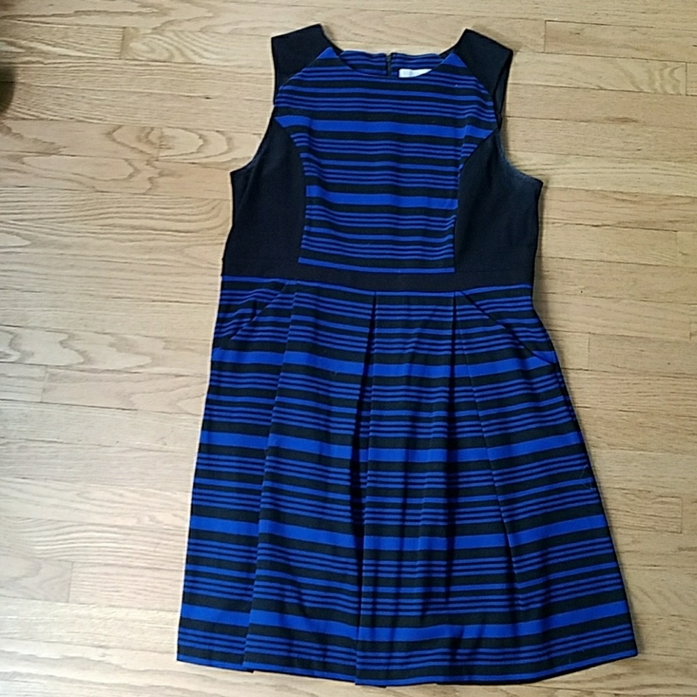 LOFT black and blue dress