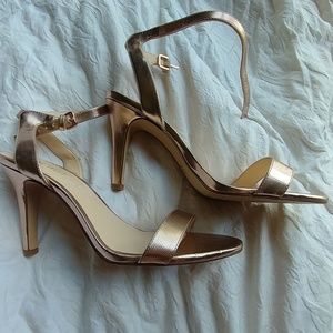 ROSE GOLD strappy high heel sandals