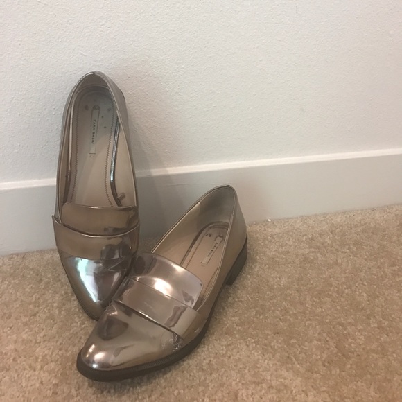 Zara Shoes - Zara Basic Collection Silver and Shiny Shoes