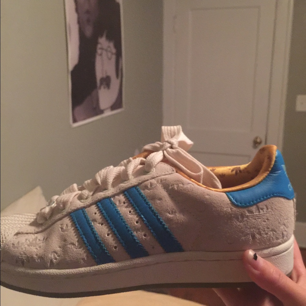 Custom white adidas