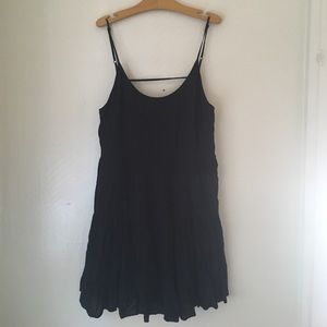 Little black dress with scoop back.