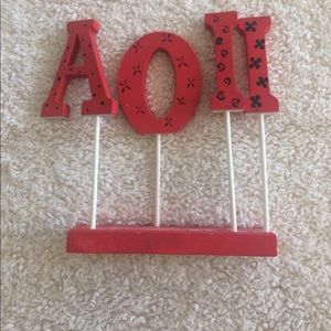 Alpha Omicron Pi desk sign