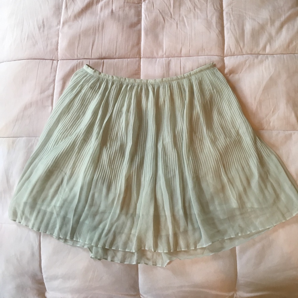 Mint green pleated skirt