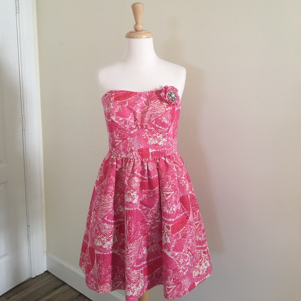Lilly Pulitzer Pink Strapless Party Dress ‘resort’