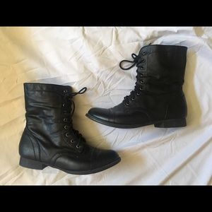 Black combat boots