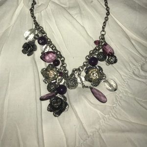 Purple Flower Buckle Necklace