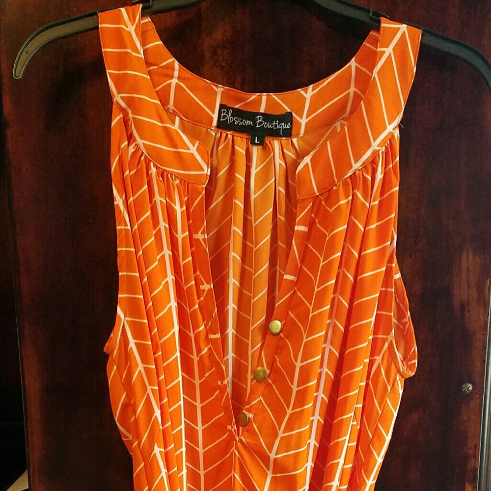 Orange and white dress