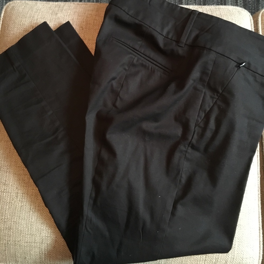 Cotton black ankle length spring/summer pants